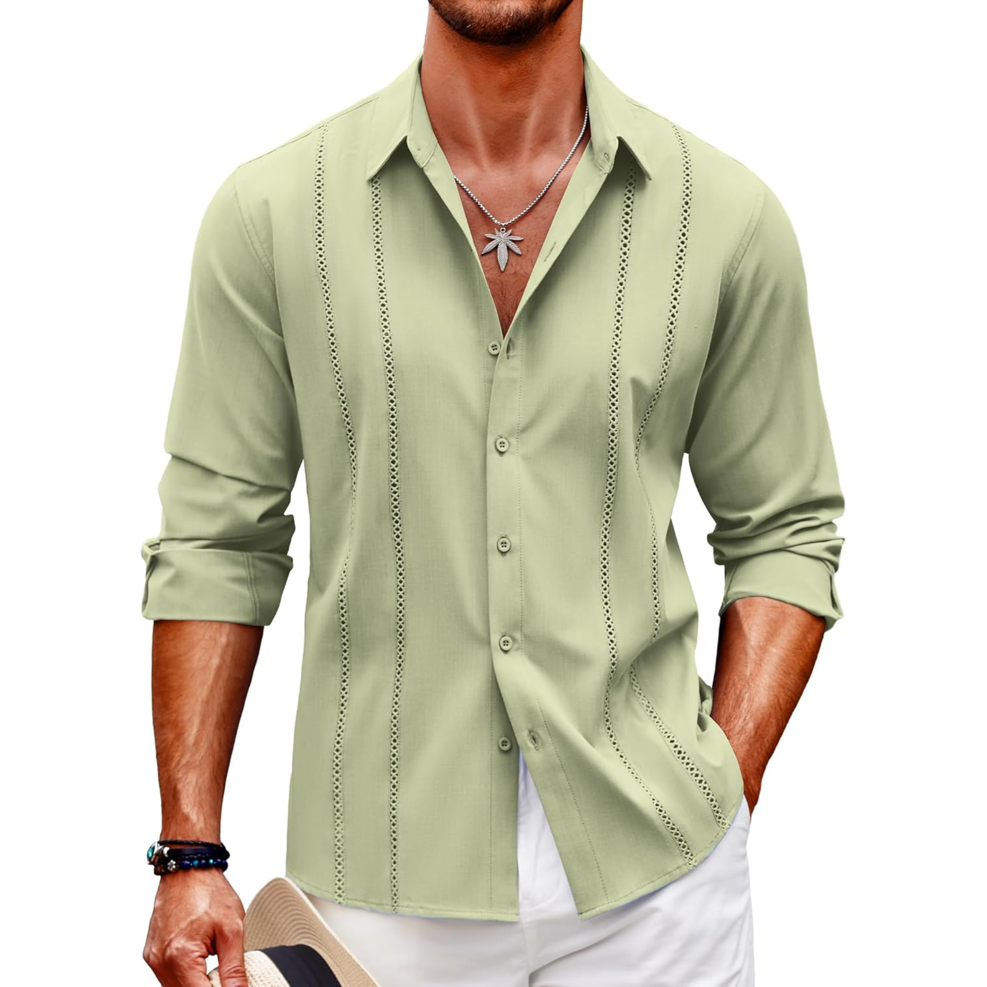 Long Sleeve Cuban Beach Button Shirt