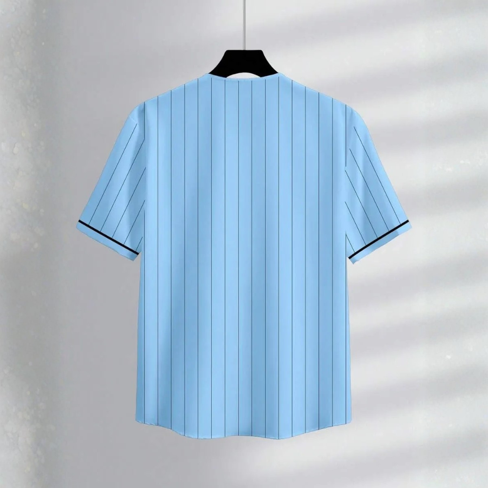 Baseball Jersey Style Print Short Sleeve Shirt For Men