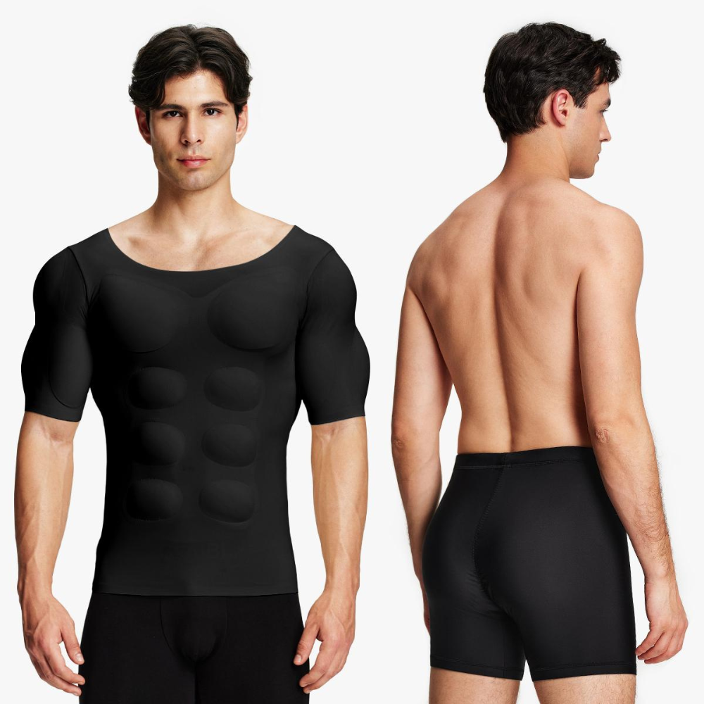 Invisible Seamless Muscle Enhancing T Shirt With Removable Pads