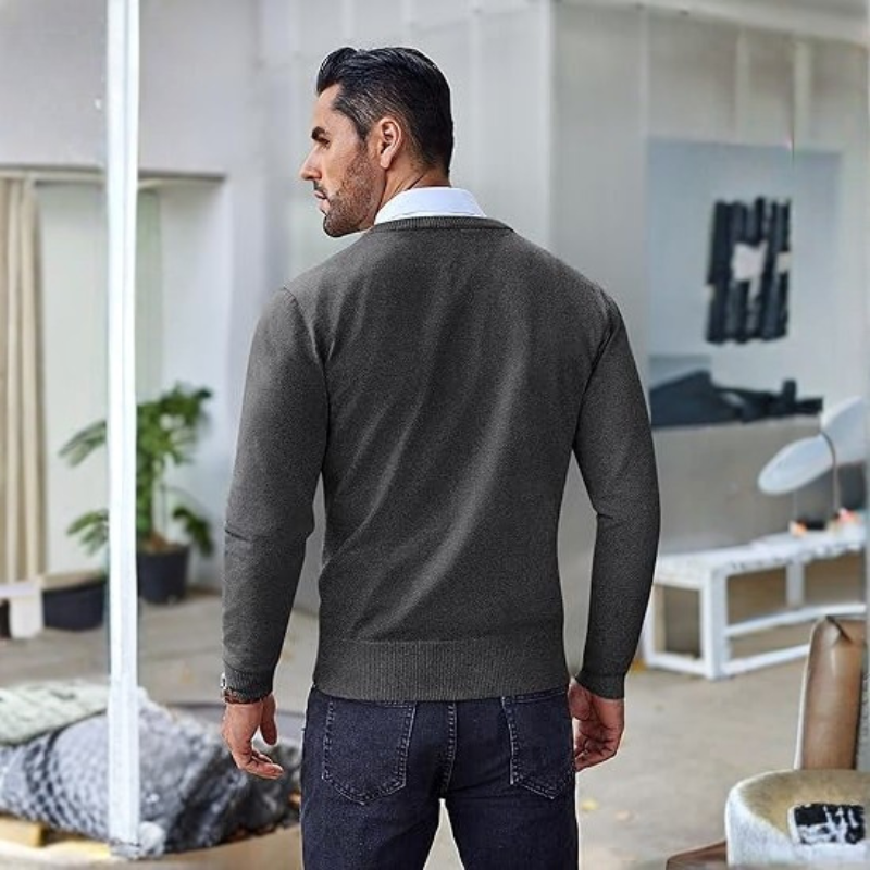 Mens Crew Neck Sweater Slim Fit Lightweight Sweatshirts