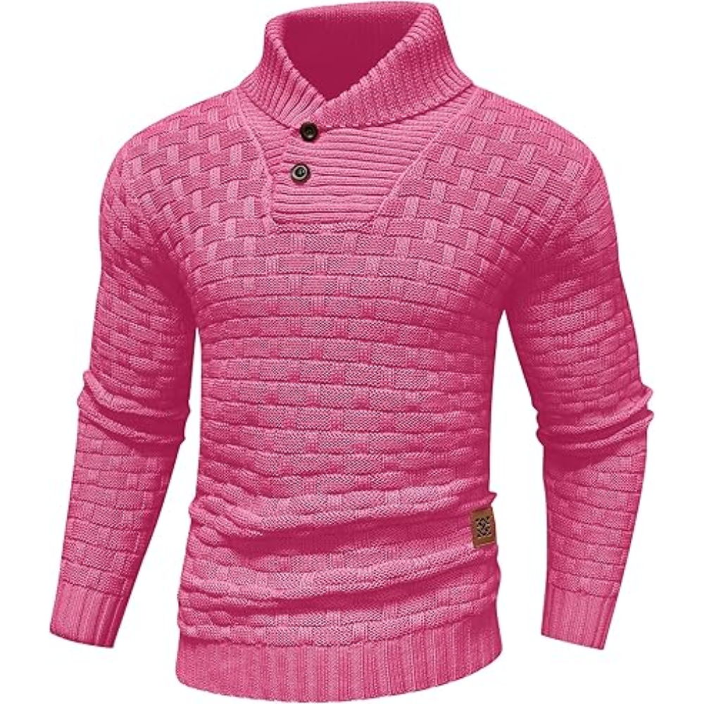 Men's Turtleneck Sweater Shawl Collar Pullover Sweaters Regular Fit Knitted Tops