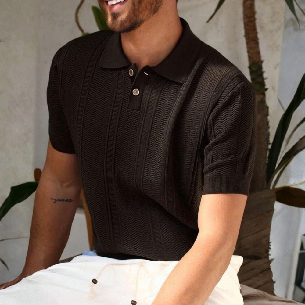Mens Summer Casual Short Sleeve Knit