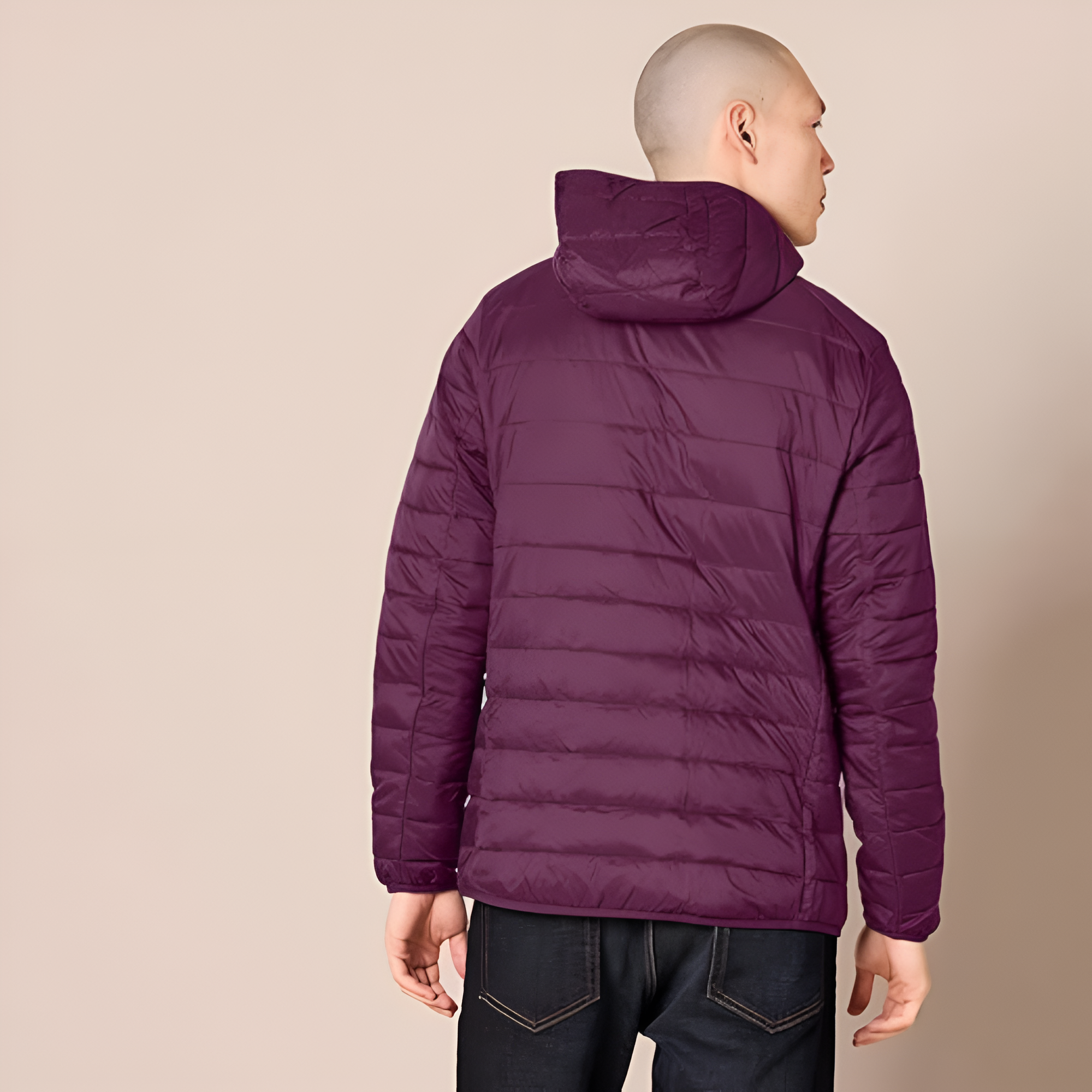 Men's Lightweight Water-Resistant Packable Hooded Puffer Jacket 