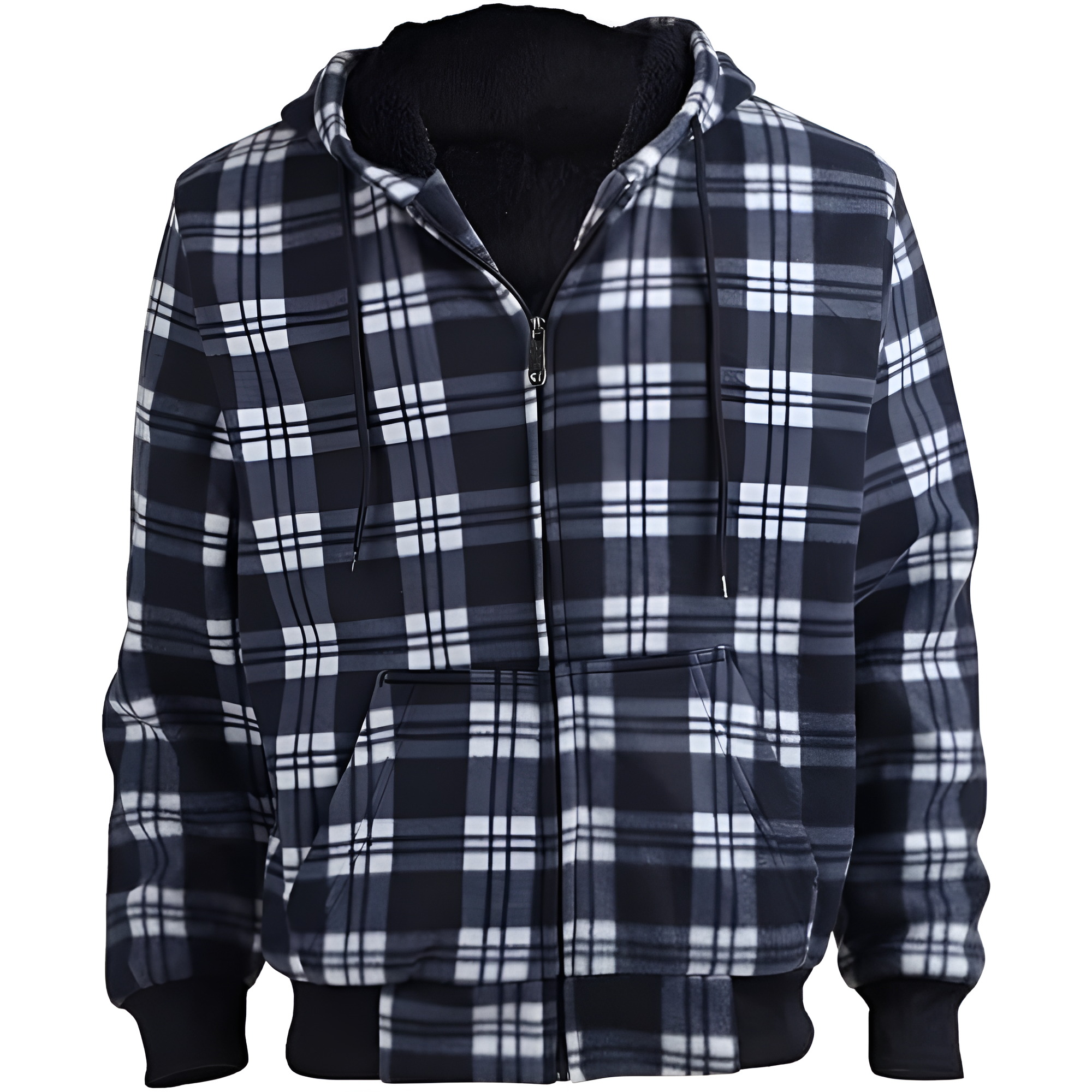  Winter Heavy Warm Sherpa Lined Fleece Plaid Flannel Jacket 