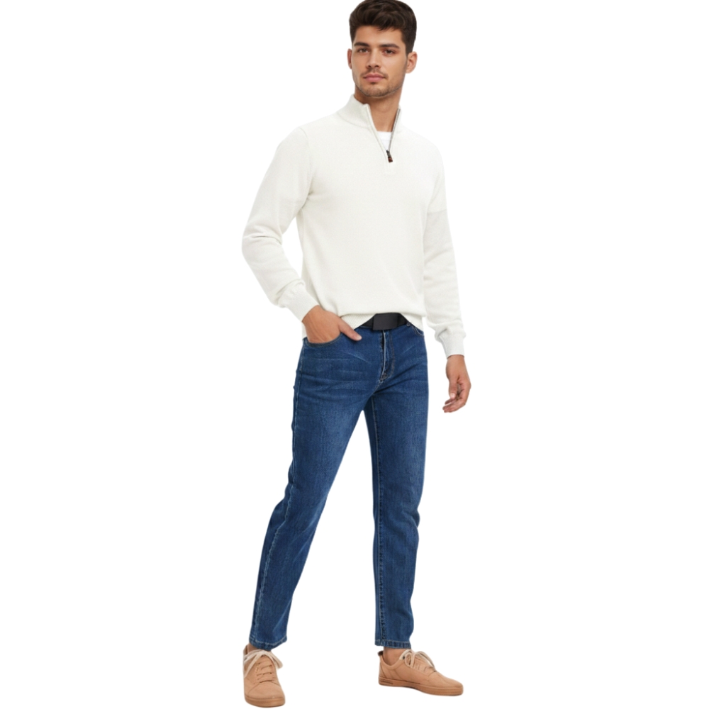 Quarter Zip Slim Fit Knit Pullover