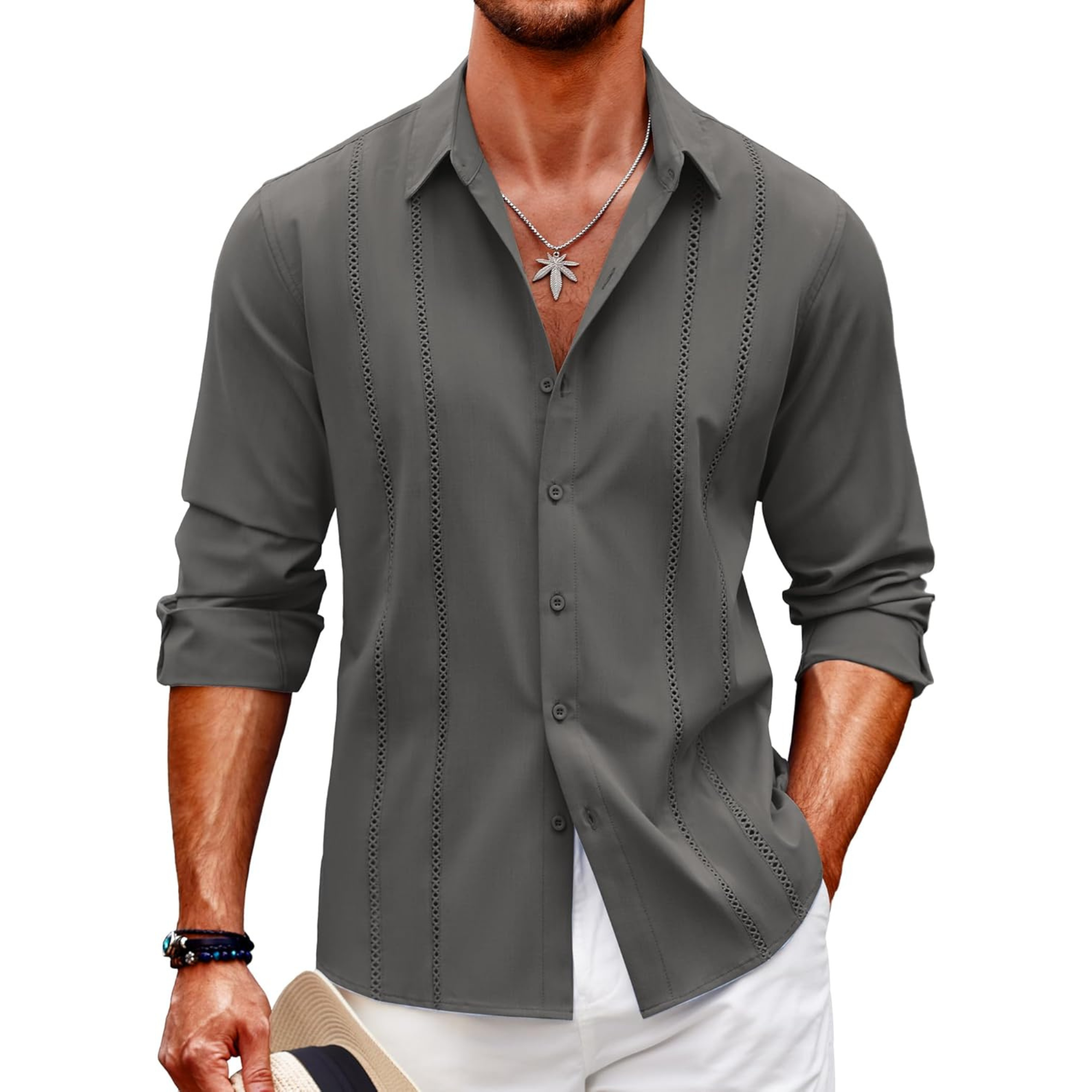 Long Sleeve Cuban Beach Button Shirt