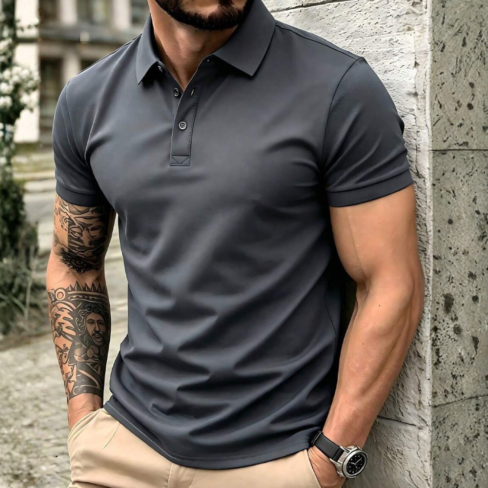 Casual Slim Fit Polo Shirt Short Sleeve