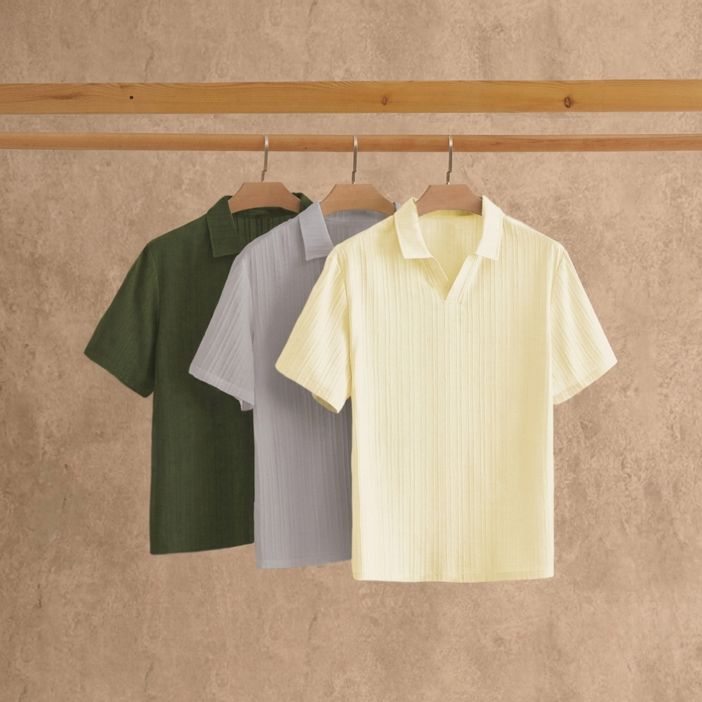 Minimalist Short Sleeve Polo Shirt Set For Men