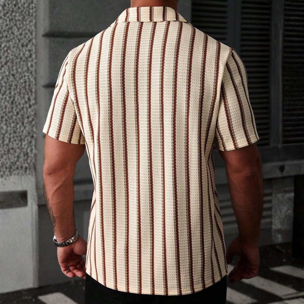 Casual Knit Jacquard Versatile Loose Shirt For Men