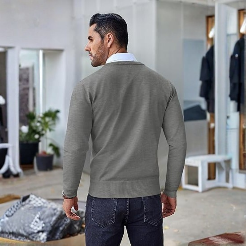 Mens Crew Neck Sweater Slim Fit Lightweight Sweatshirts