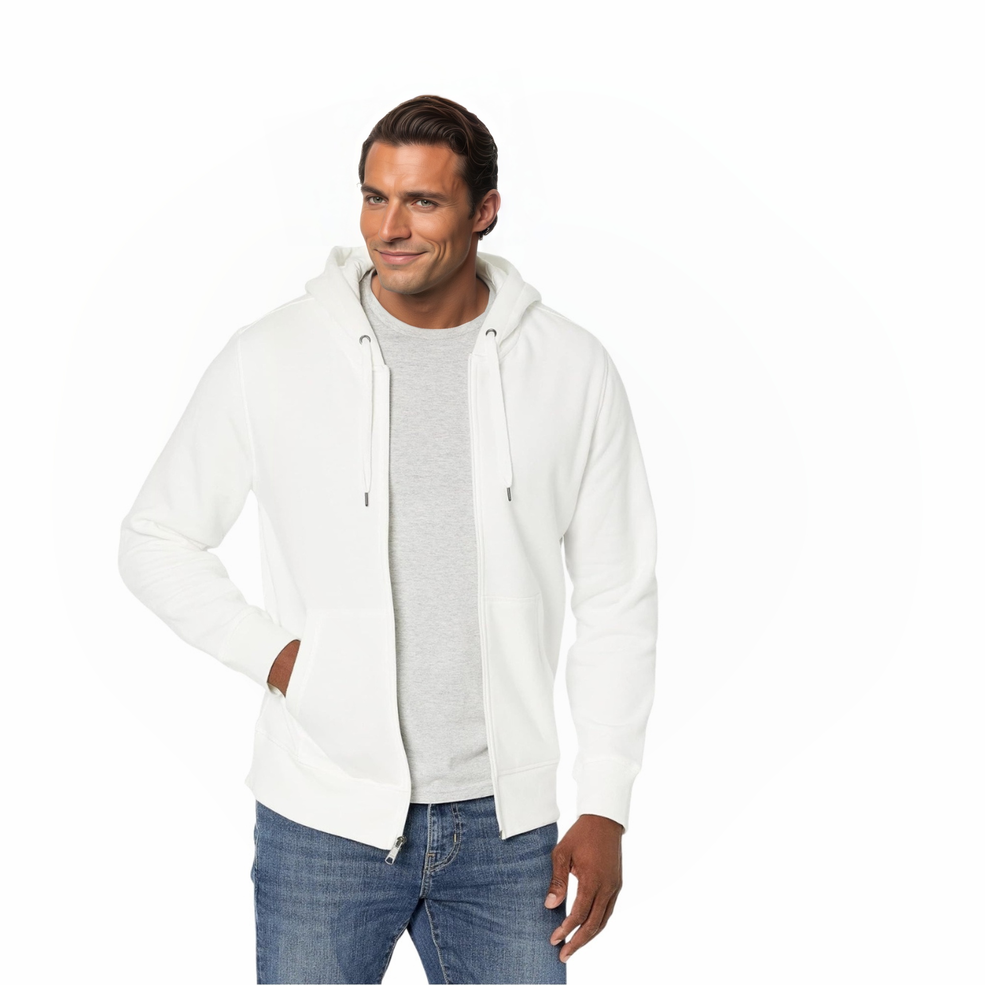 Full Zip Fleece Hoodie Jacket for Men
