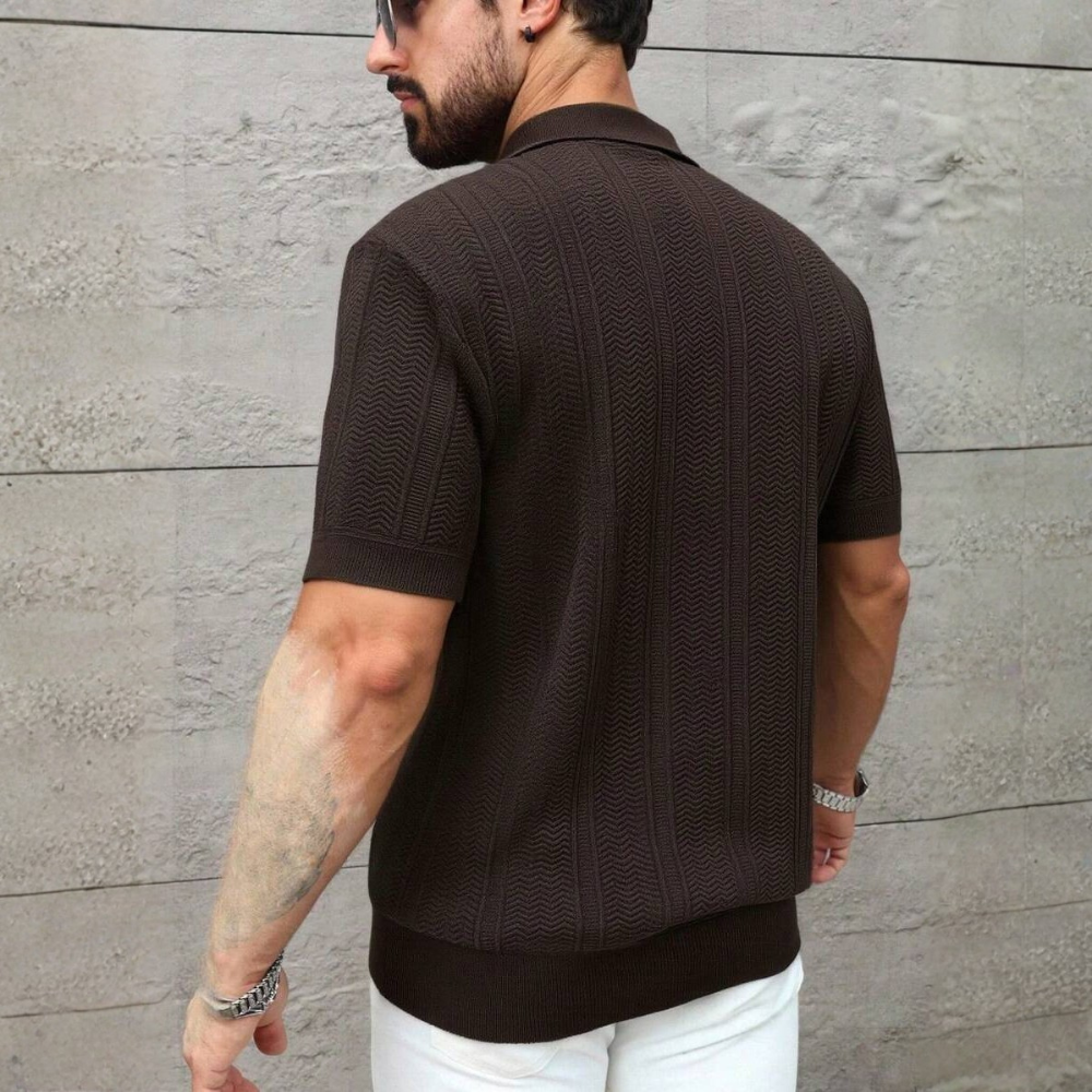 Mens Summer Casual Short Sleeve Knit