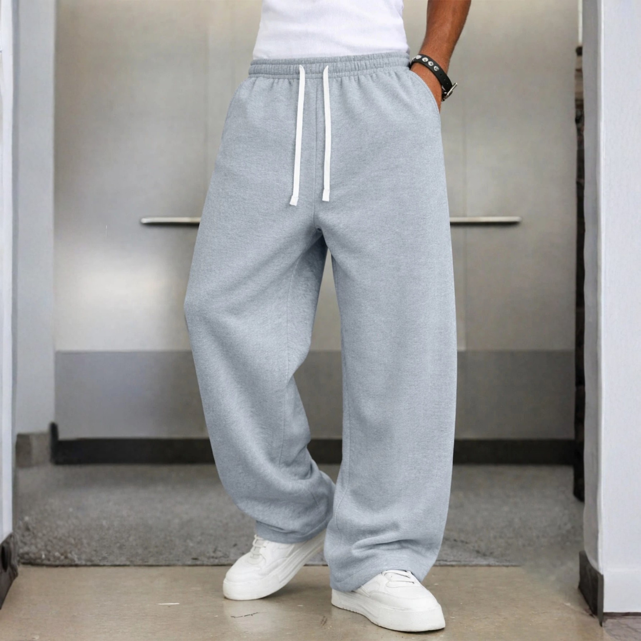 Loose Casual Wide Lounge Pants With Drawstring For Men