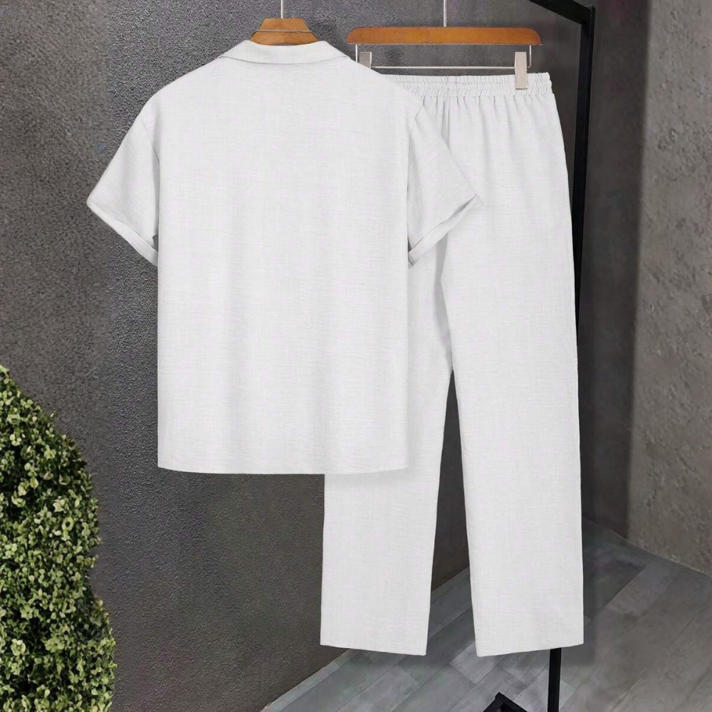 Short Sleeve Shirt And Long Pants Set For Men