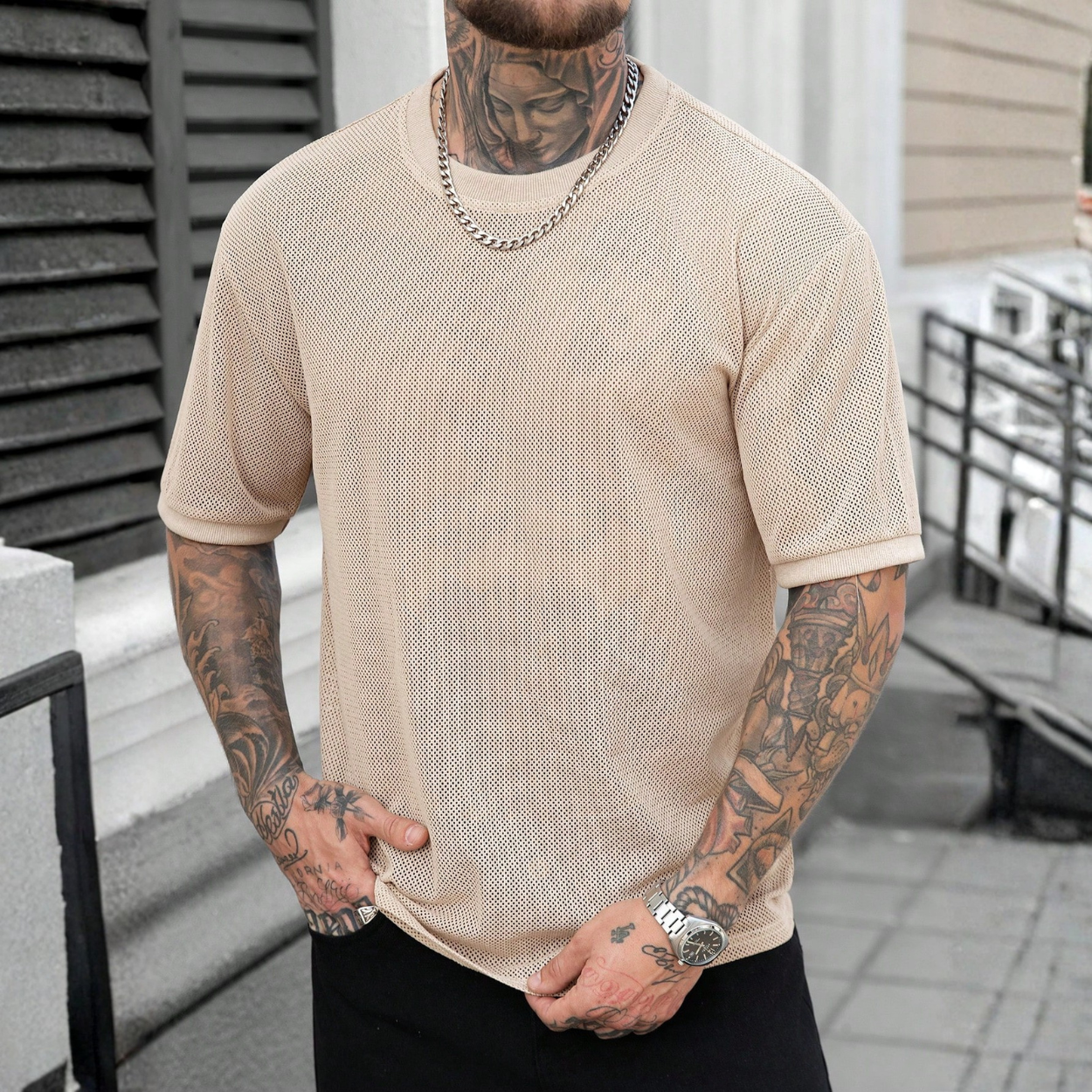 Casual Washed Short Sleeve T Shirt For Men