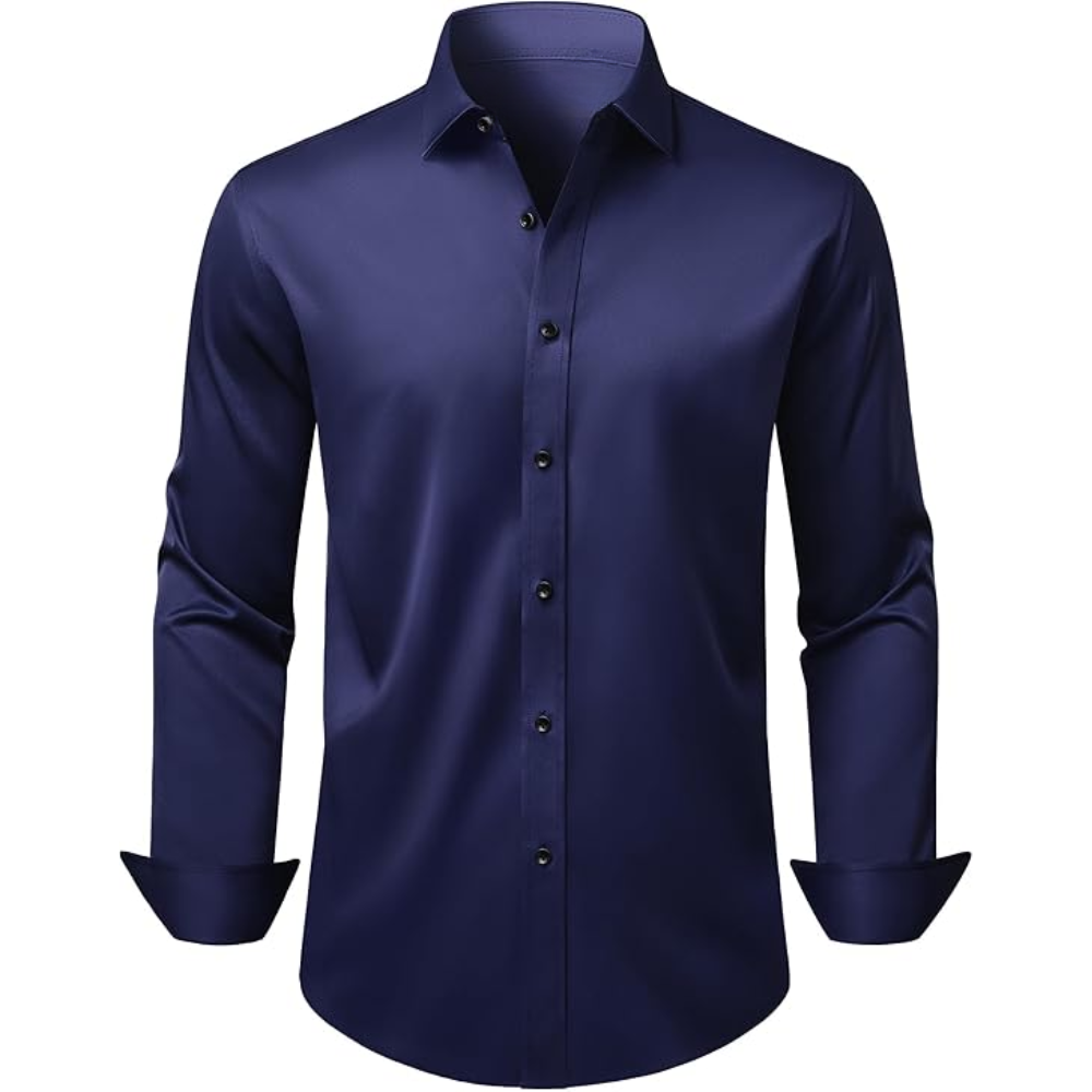 Sleeve And Stretch Wrinkle Dress Shirt Long Sleeve For Men