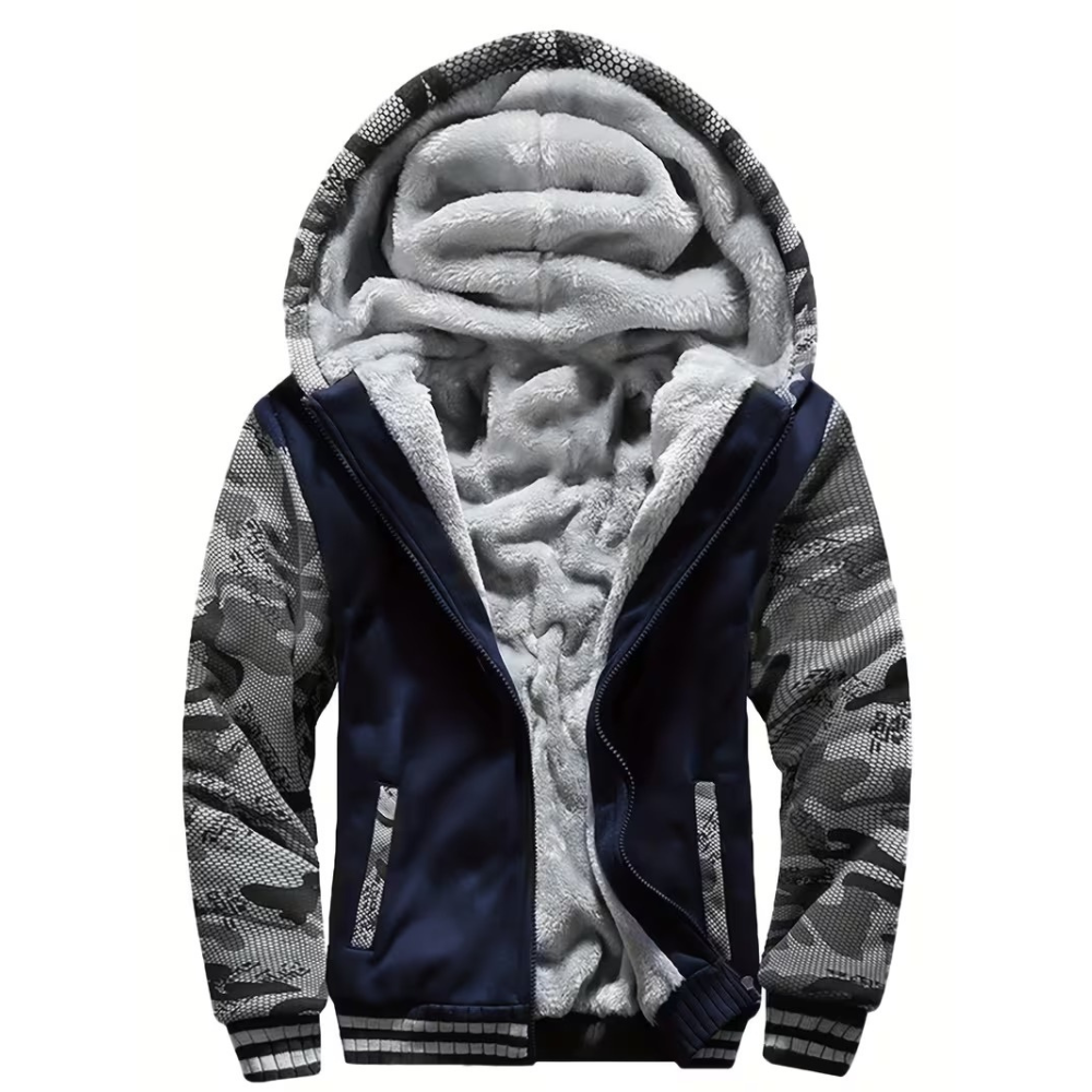 Warm Fleece Hooded Jacket For Men