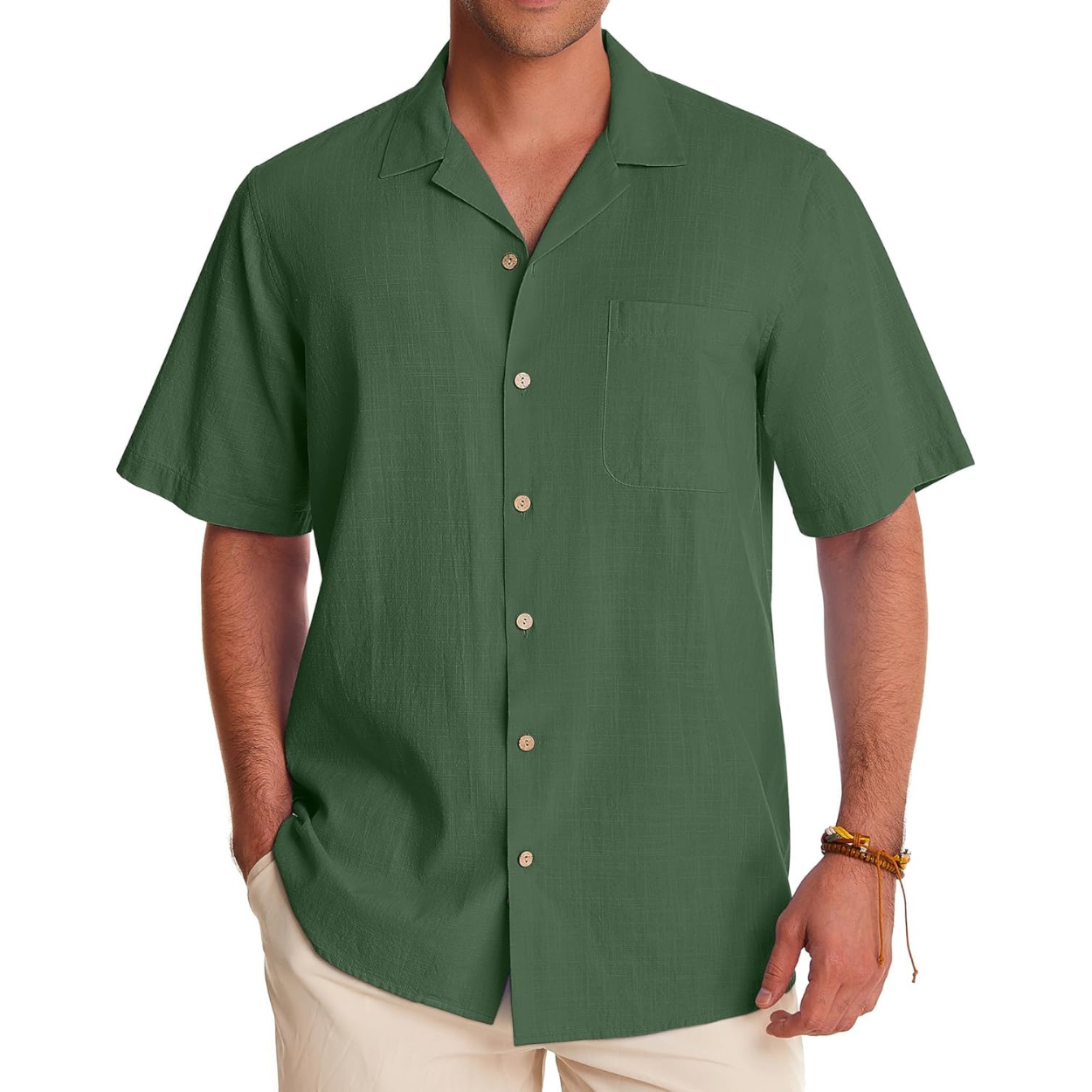 Casual Short Sleeve Hawaiian Button Down Shirt For Men