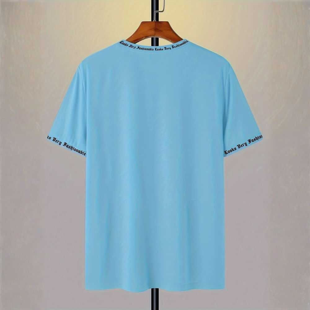 Casual Summer Short Sleeve Round Neck T Shirt For Men