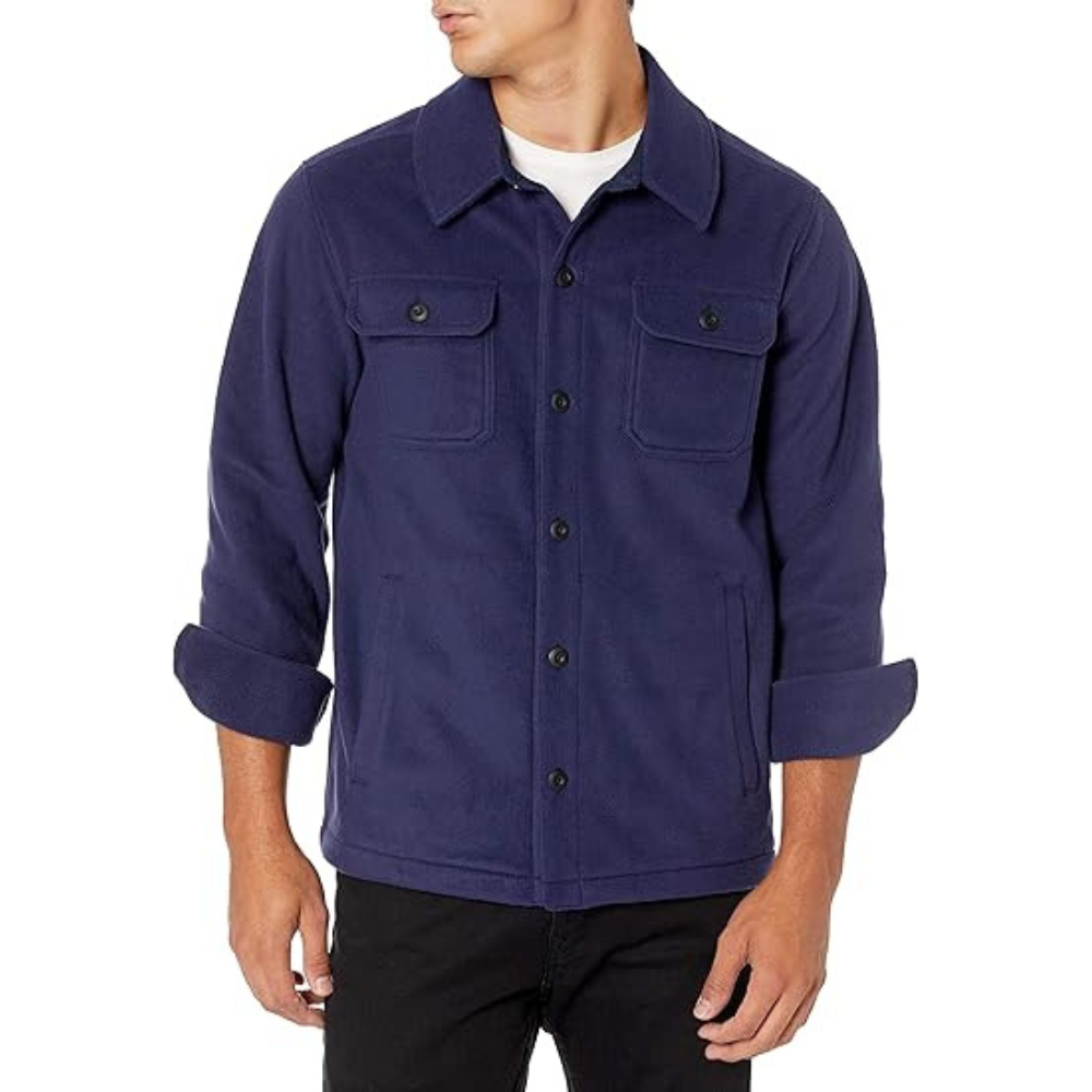 Men's Long Sleeve Polar Fleece Shirt Jacket