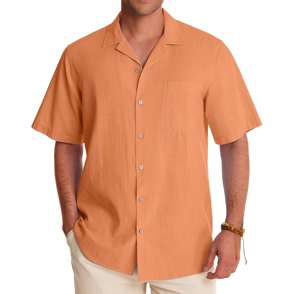 Casual Short Sleeve Hawaiian Button Down Shirt For Men