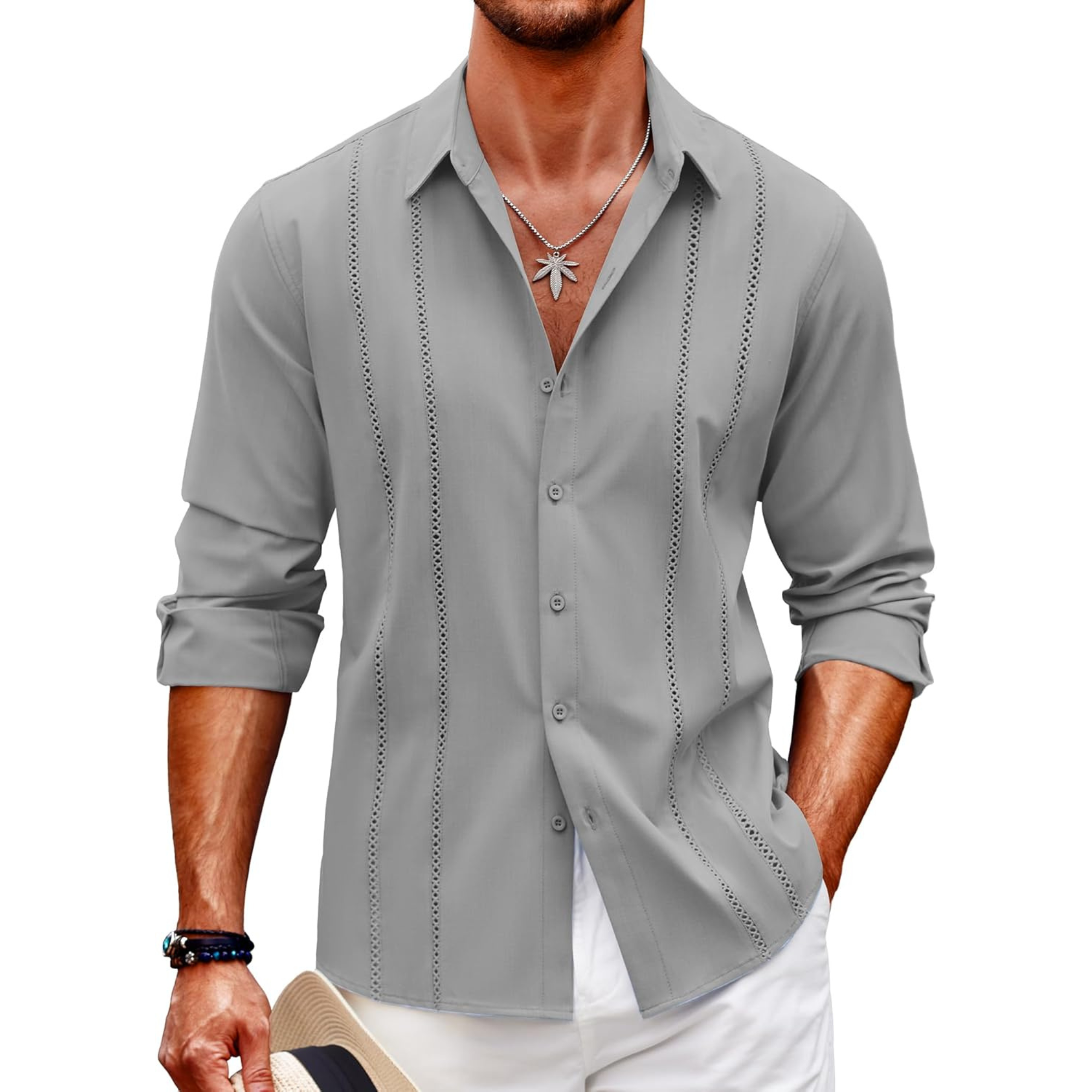 Long Sleeve Cuban Beach Button Shirt