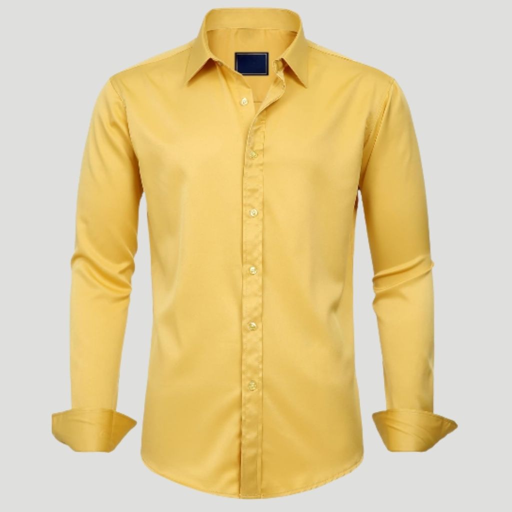 Mens Dress Shirt Solid Long Sleeve Wrinkle