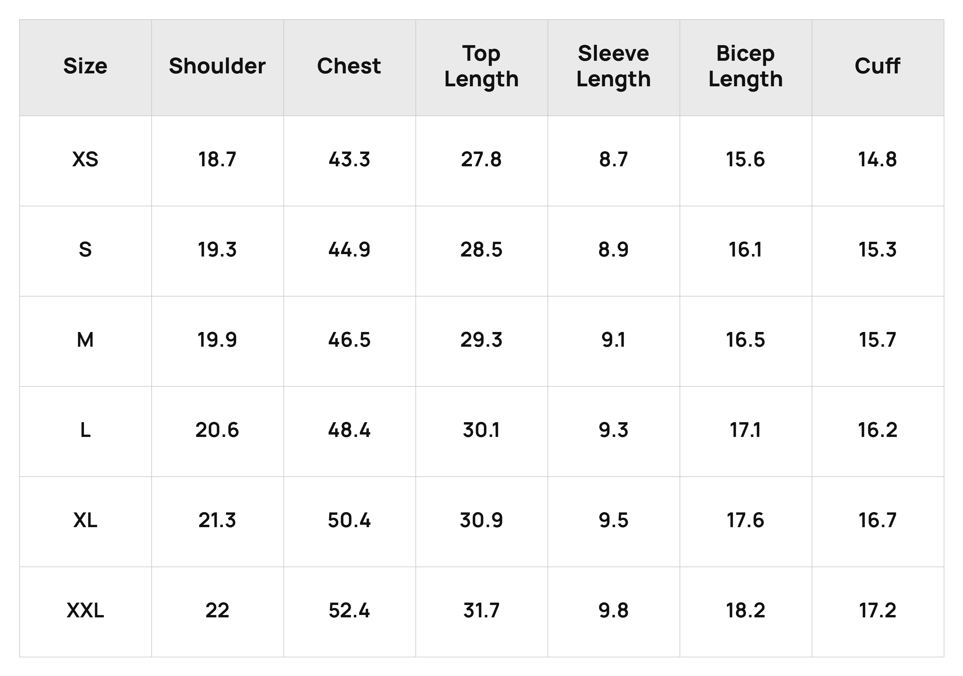Size Chart