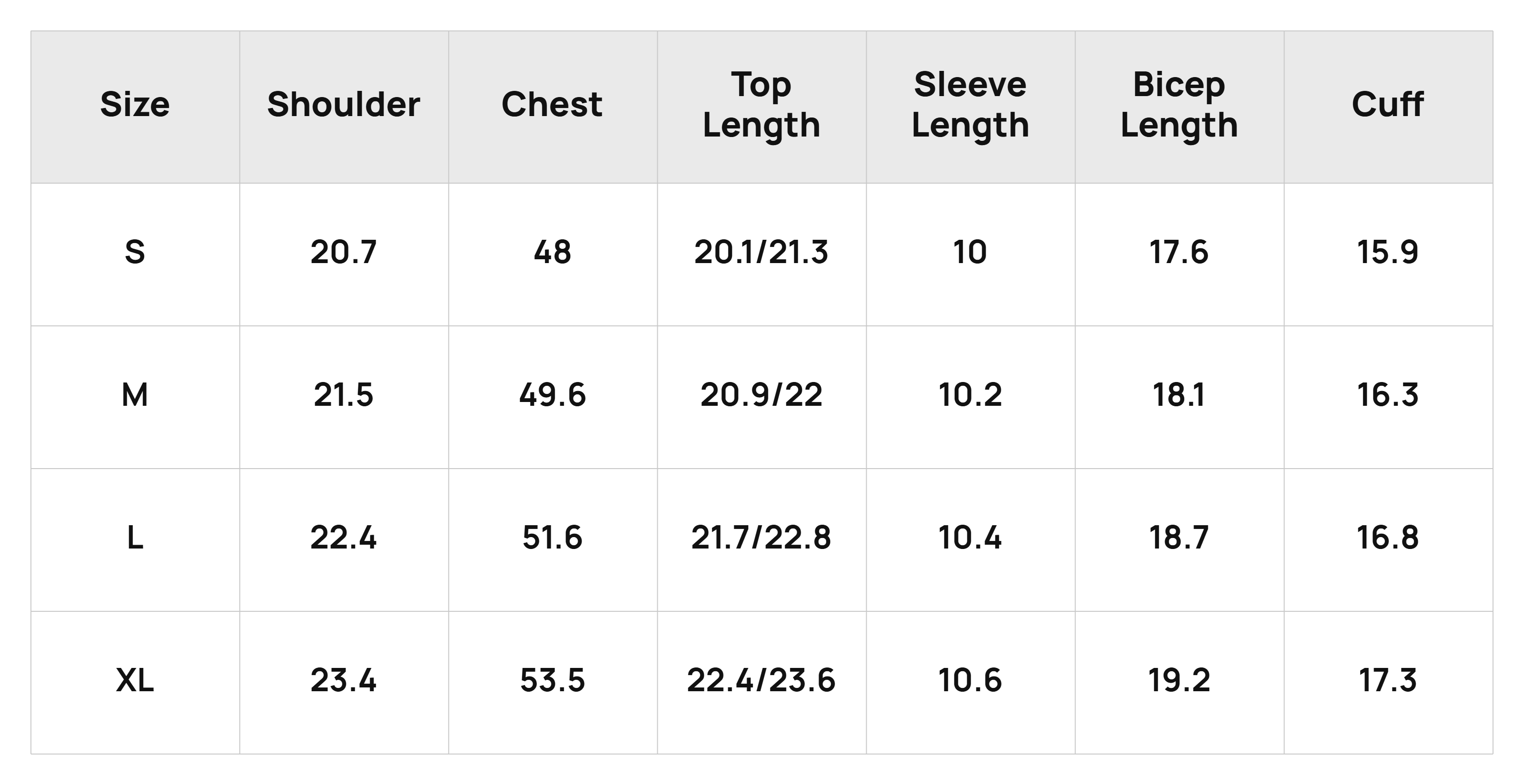 Size Chart