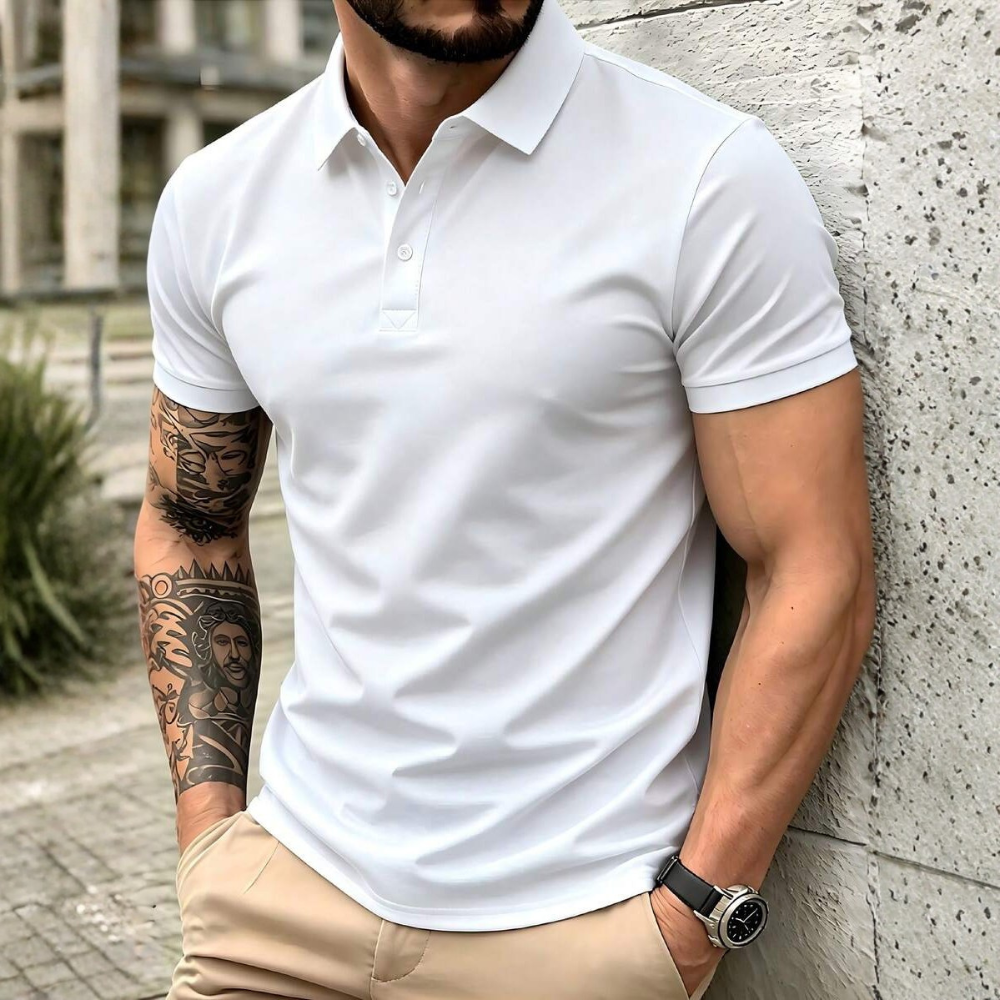 Casual Slim Fit Polo Shirt Short Sleeve