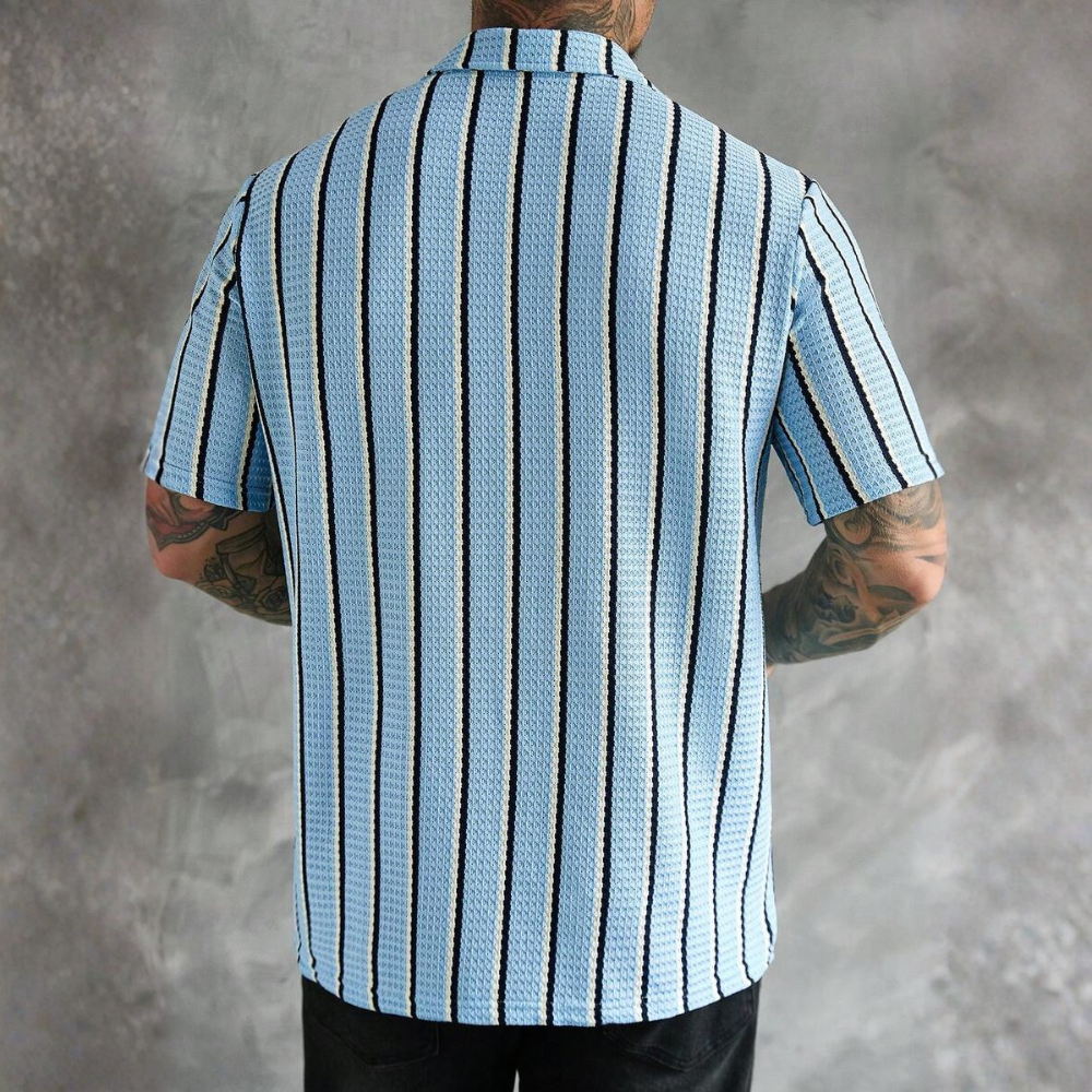 Casual Knit Jacquard Versatile Loose Shirt For Men