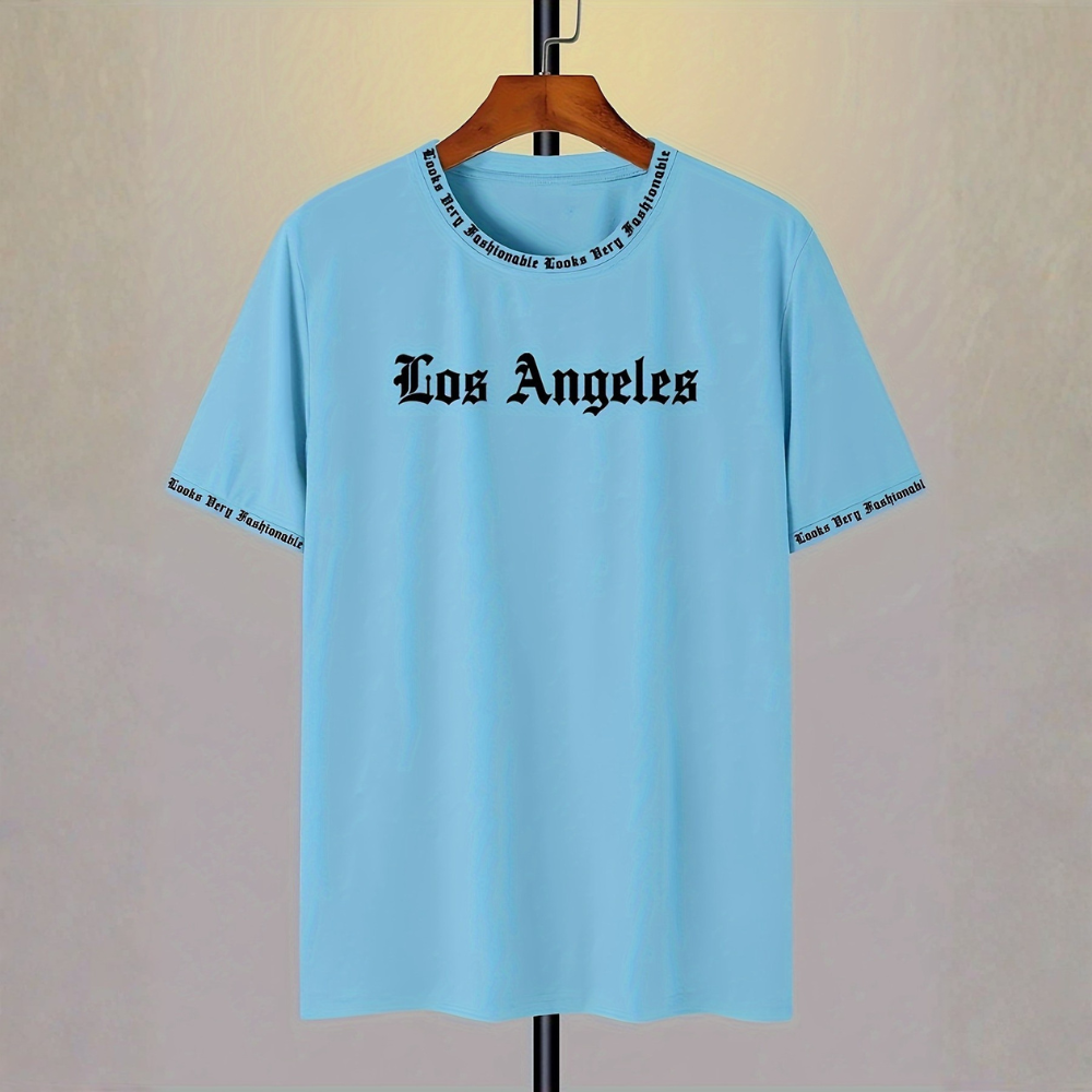 Casual Summer Short Sleeve Round Neck T Shirt For Men