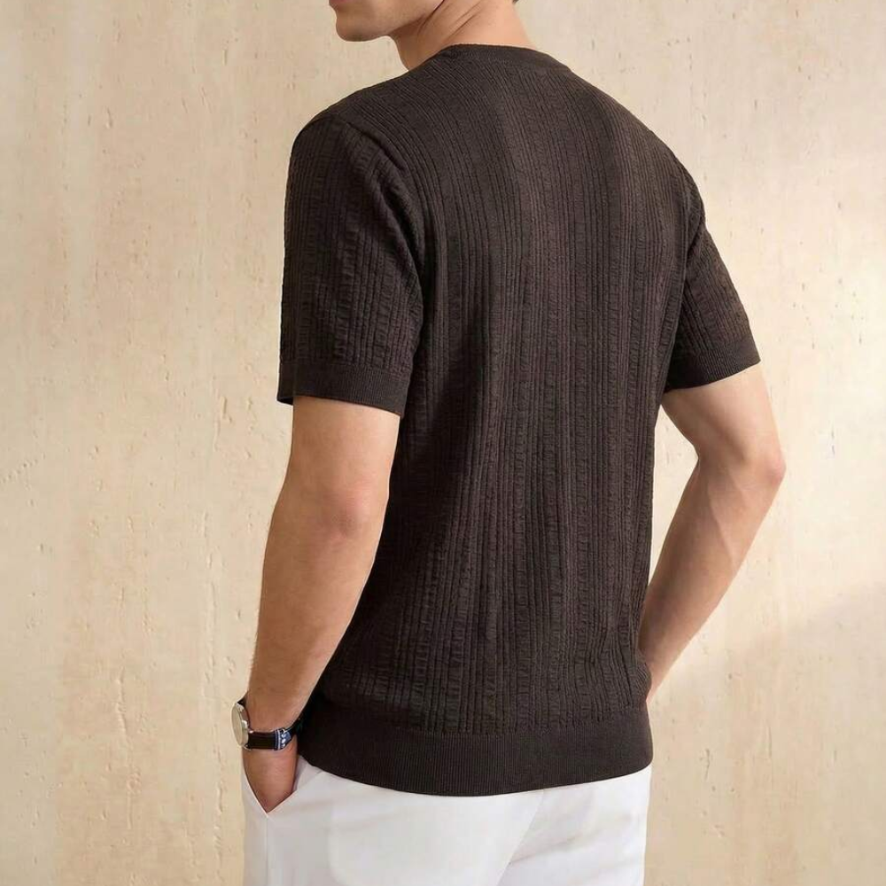 Mens Summer Casual Short Sleeve Knit