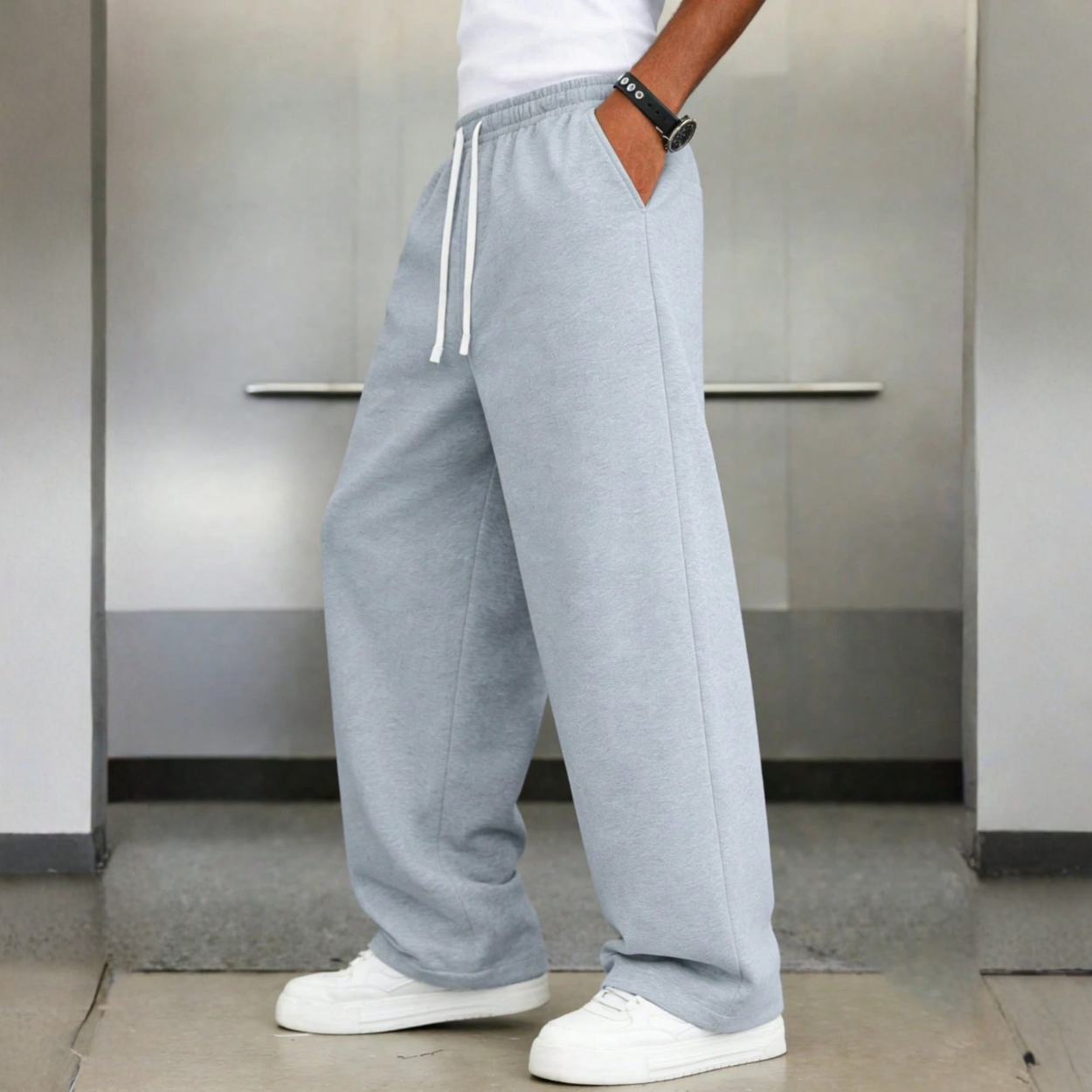 Loose Casual Wide Lounge Pants With Drawstring For Men