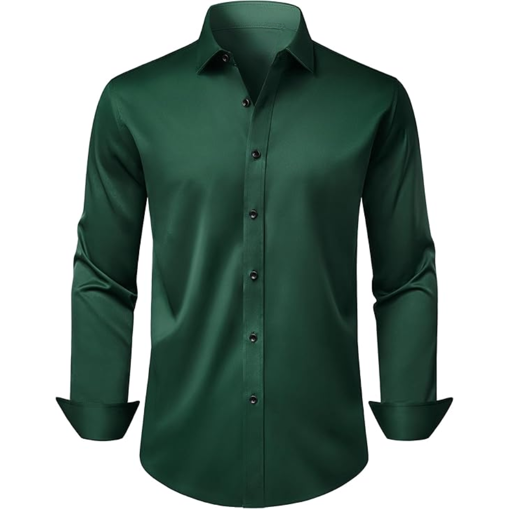 Sleeve And Stretch Wrinkle Dress Shirt Long Sleeve For Men