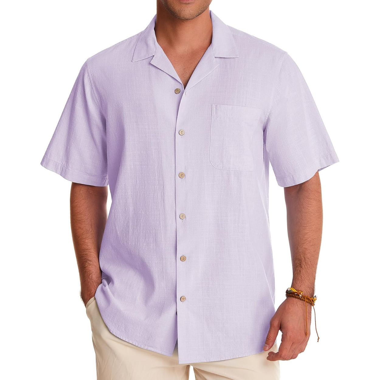 Casual Short Sleeve Hawaiian Button Down Shirt For Men