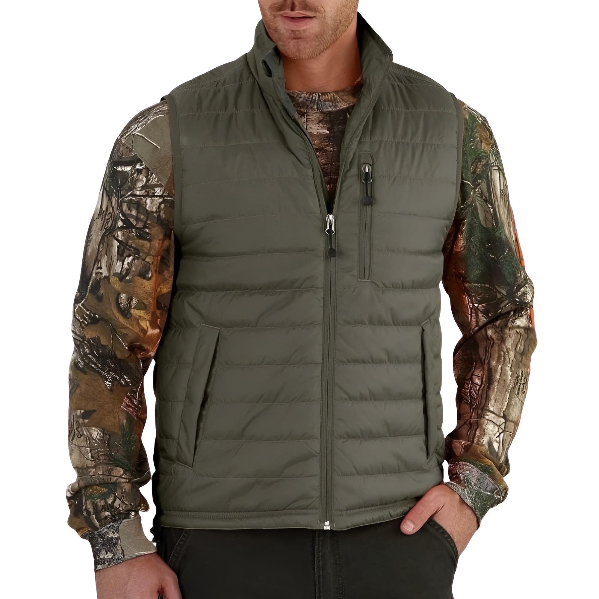 Lightweight Insulated Quilted Zip Front Outdoor Vest