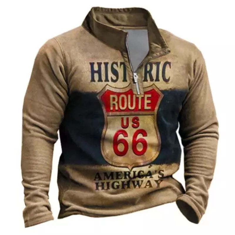 Men's Casual  Zip T-Shirt