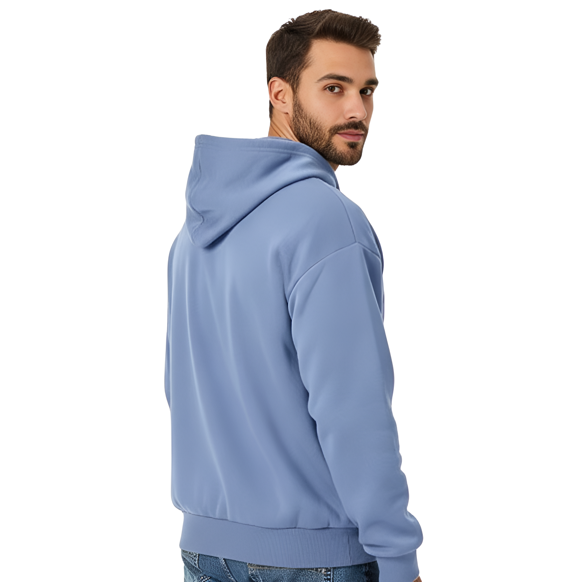 Full Zip Casual Cotton Hooded Fleece Sweatshirt For Men