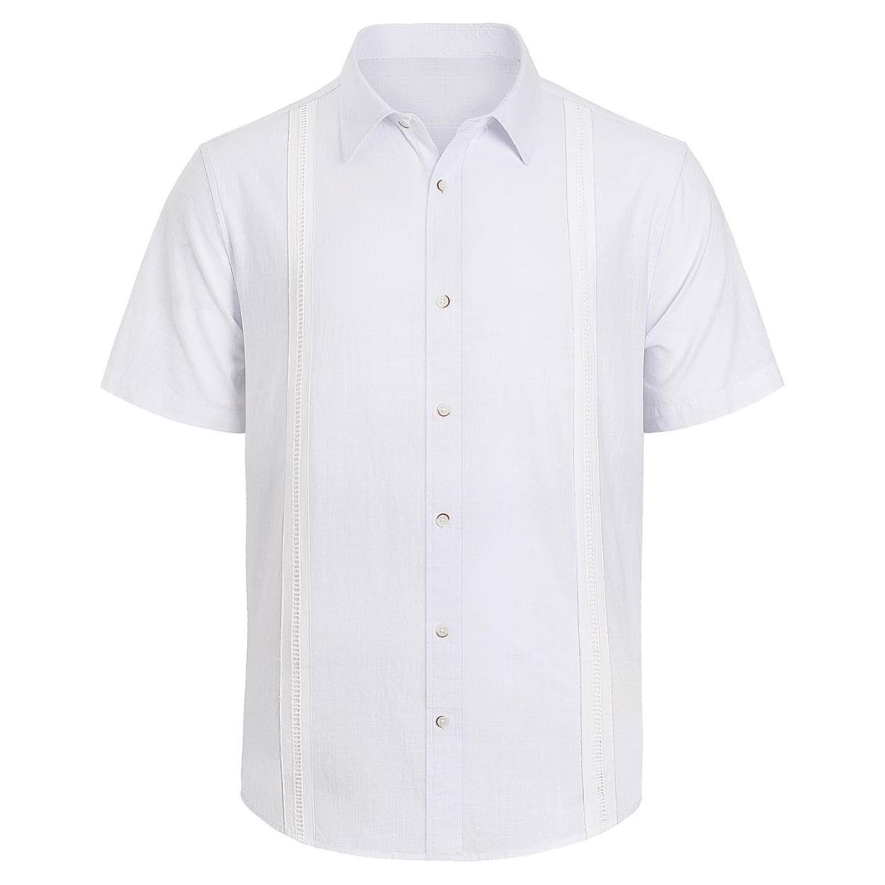 Short Sleeve Linen Cuban Collar Shirt For Men