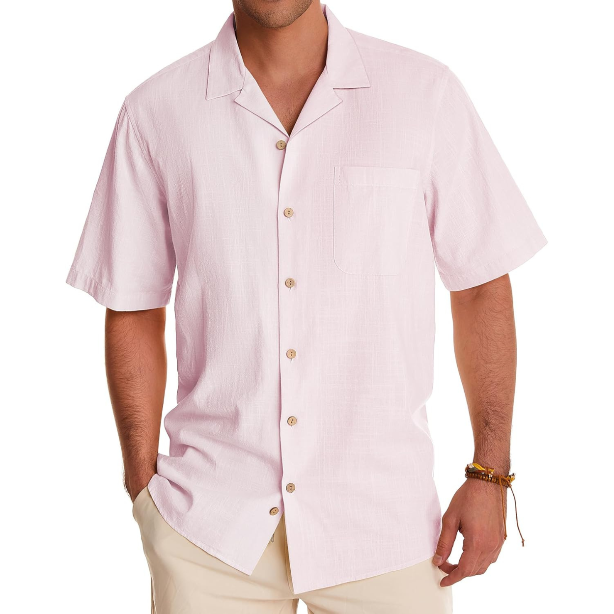 Casual Short Sleeve Hawaiian Button Down Shirt For Men