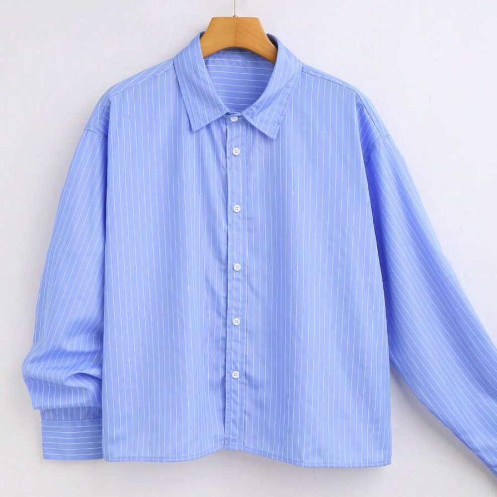 Vertical Striped Long Sleeve Casual Shirt For Men