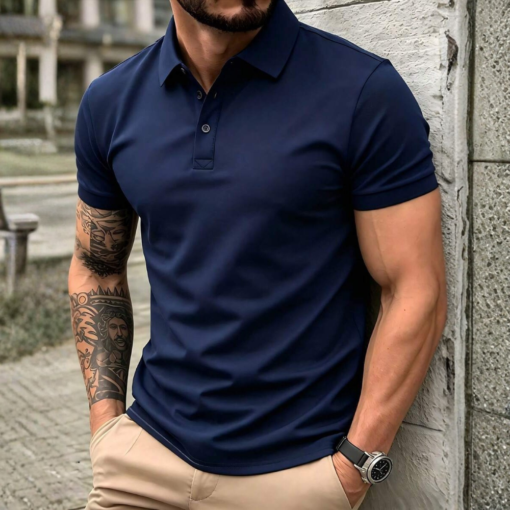 Casual Slim Fit Polo Shirt Short Sleeve