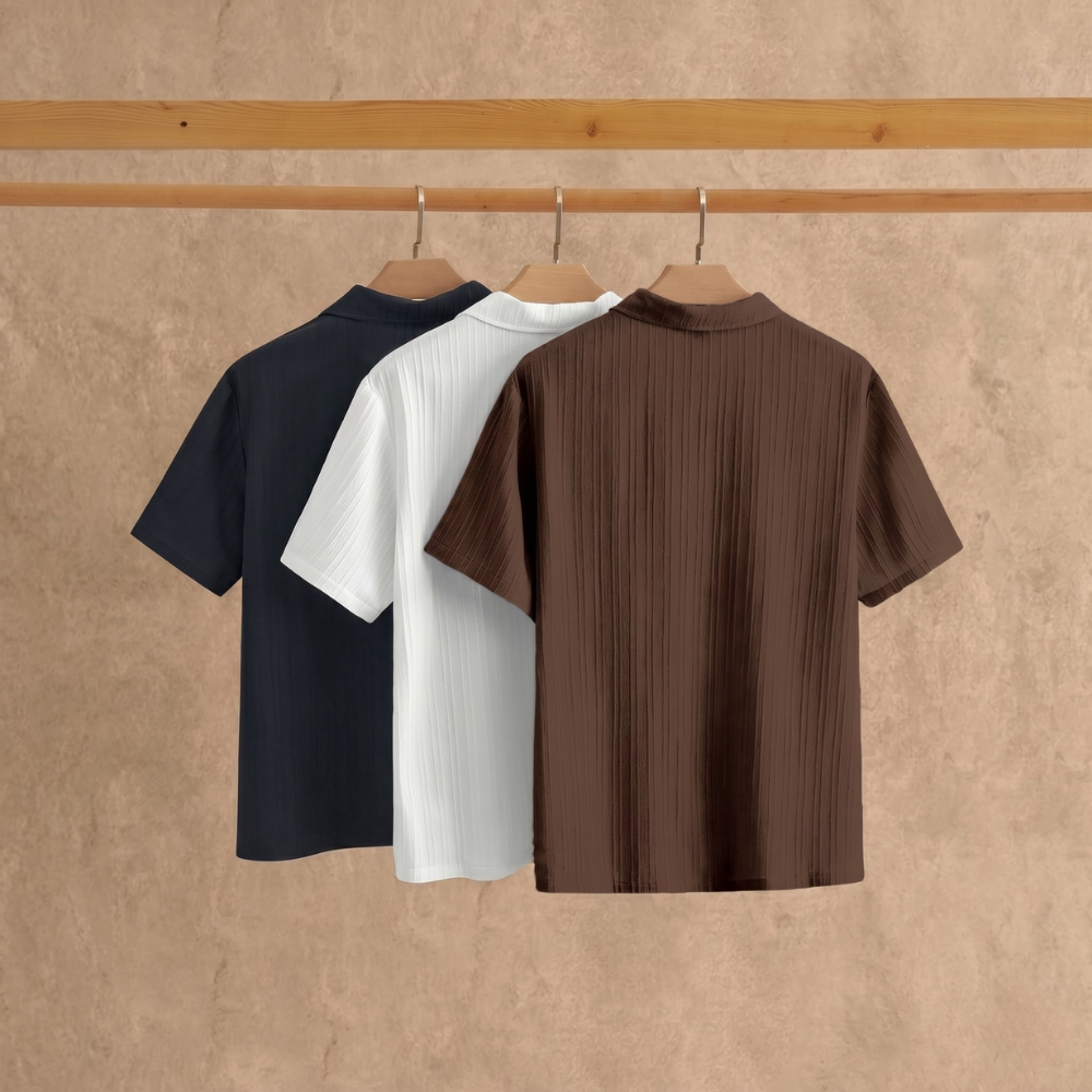 Minimalist Short Sleeve Polo Shirt Set For Men