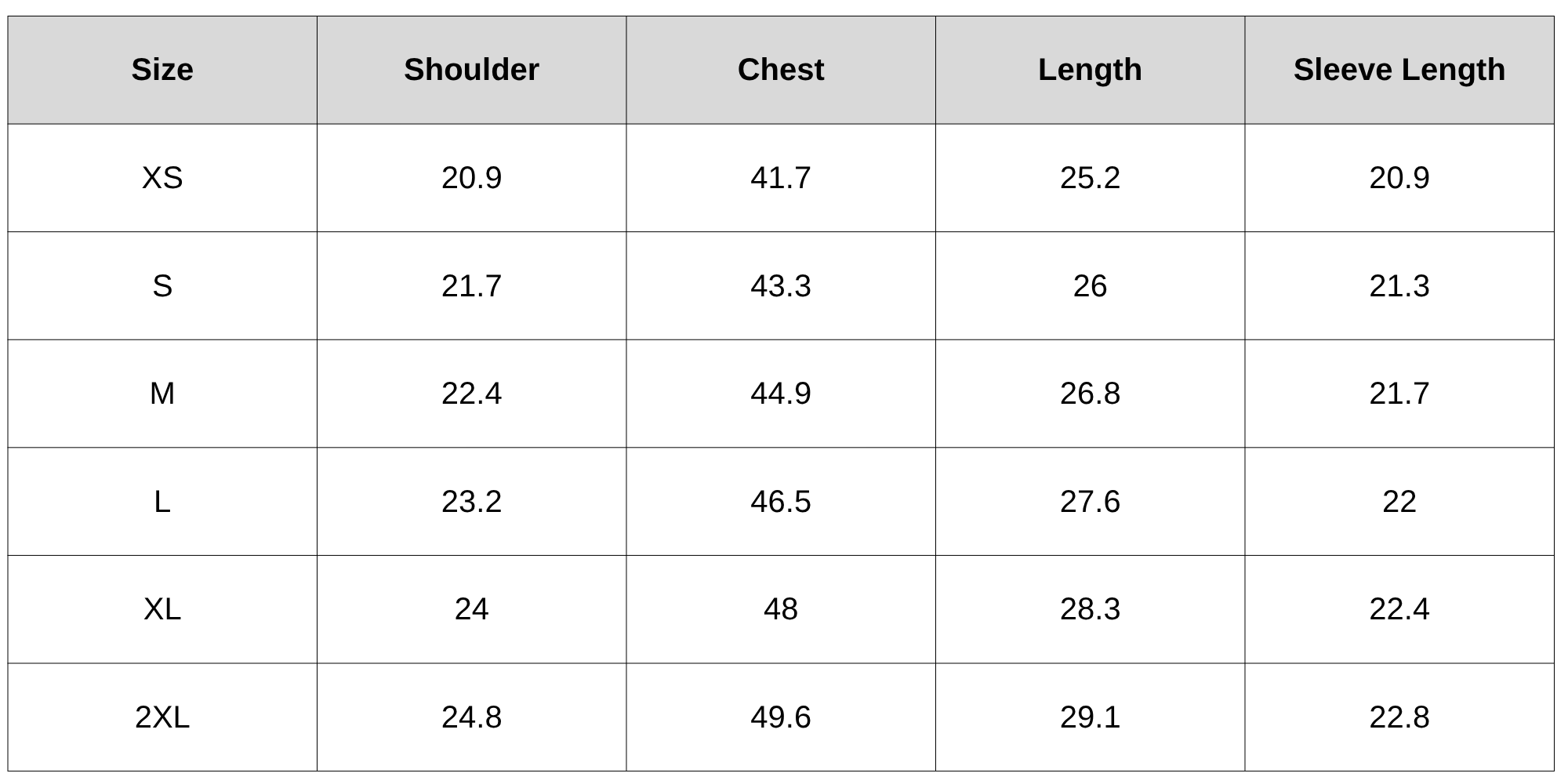 Size Chart