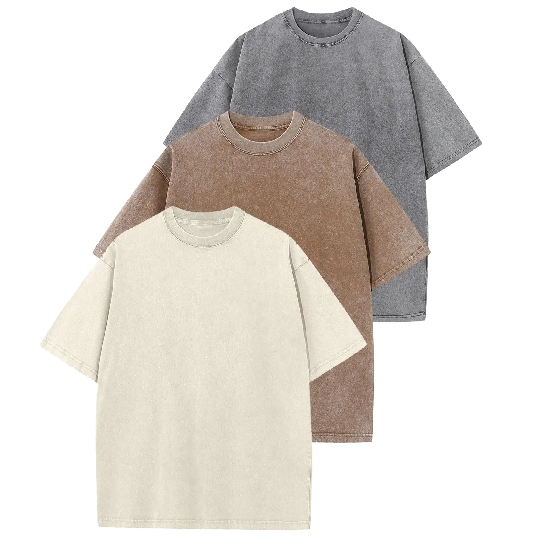 Pack Of 3 Oversized Loose Short Sleeve Summer Tshirts