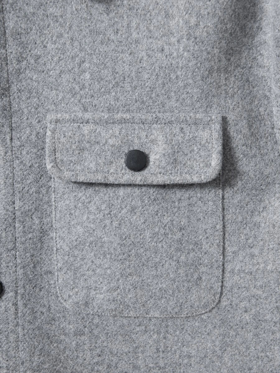 Casual Overcoat With Front Flap Pockets