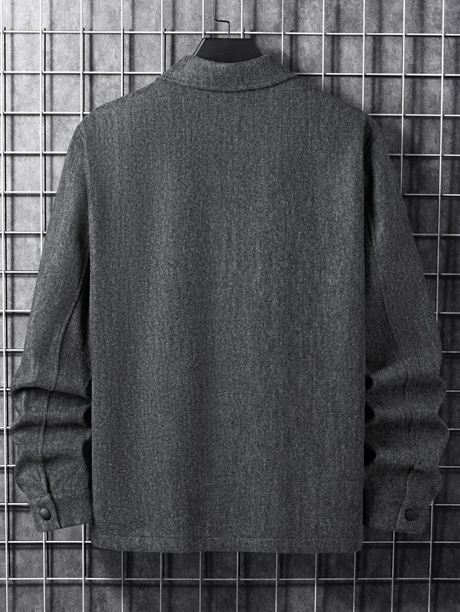 Casual Overcoat With Front Flap Pockets