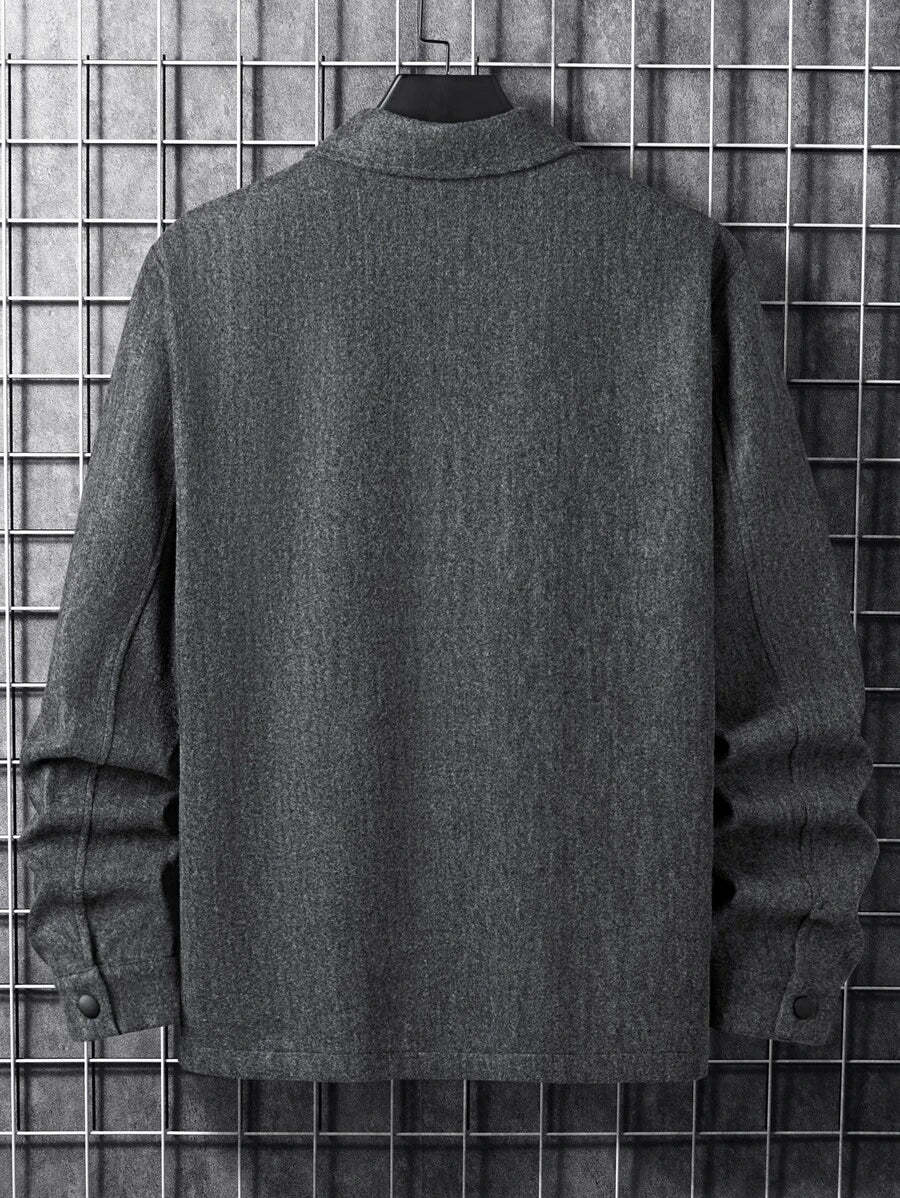 Casual Overcoat With Front Flap Pockets