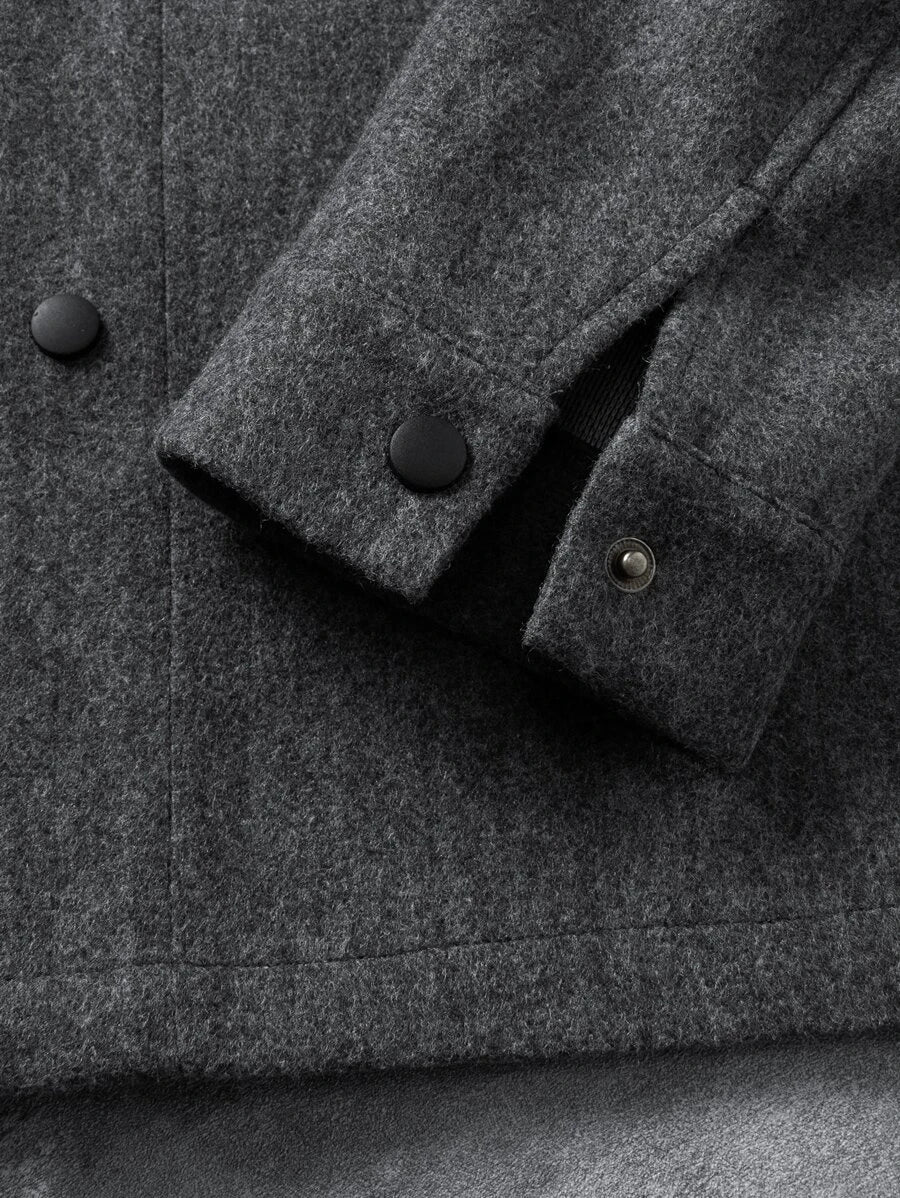 Casual Overcoat With Front Flap Pockets
